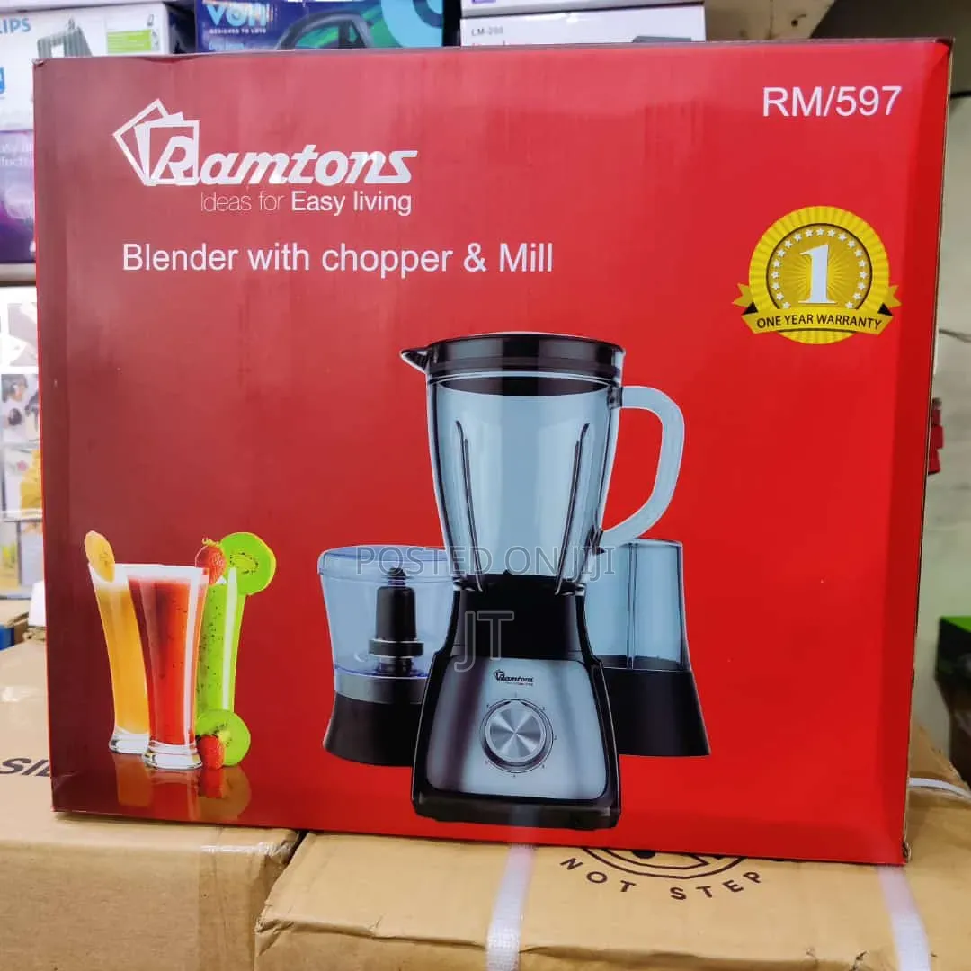 Ramtons Blender With Chopper Mill (Model RM/597)