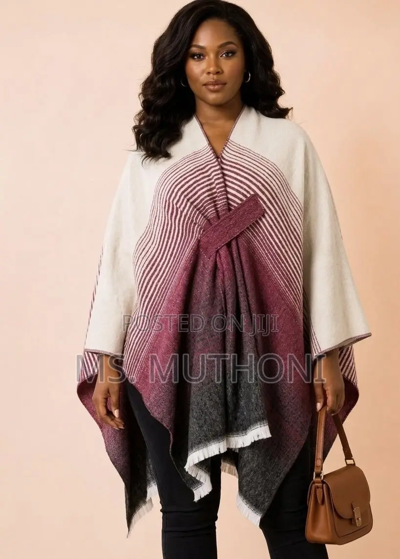 Stylish Open-Front Warm Poncho