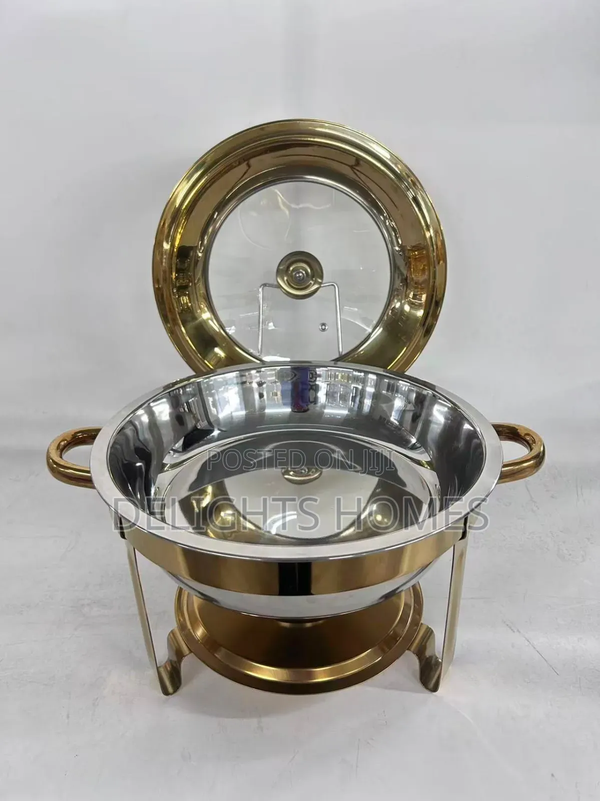 Elegant Round 6-Litre Stainless Steel Chafing Dish-Bli