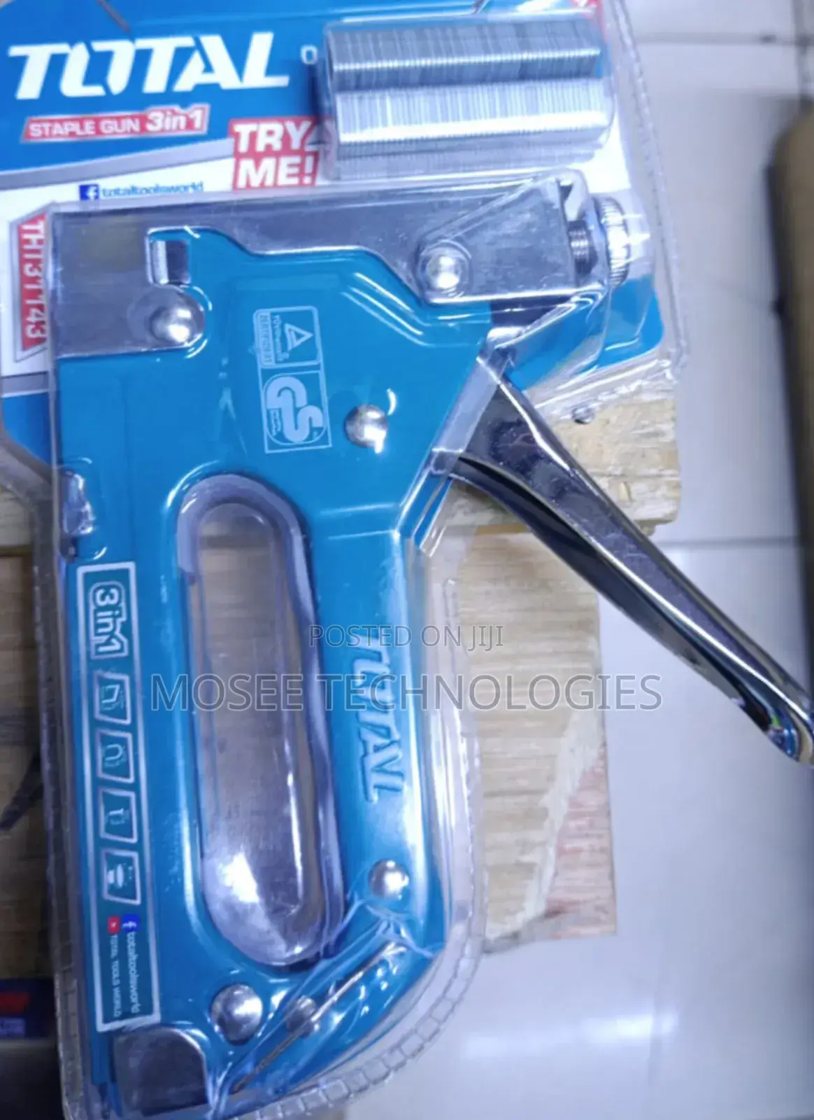 Total 3-in-1 Staple Gun Multi-Purpose Manual Stapler