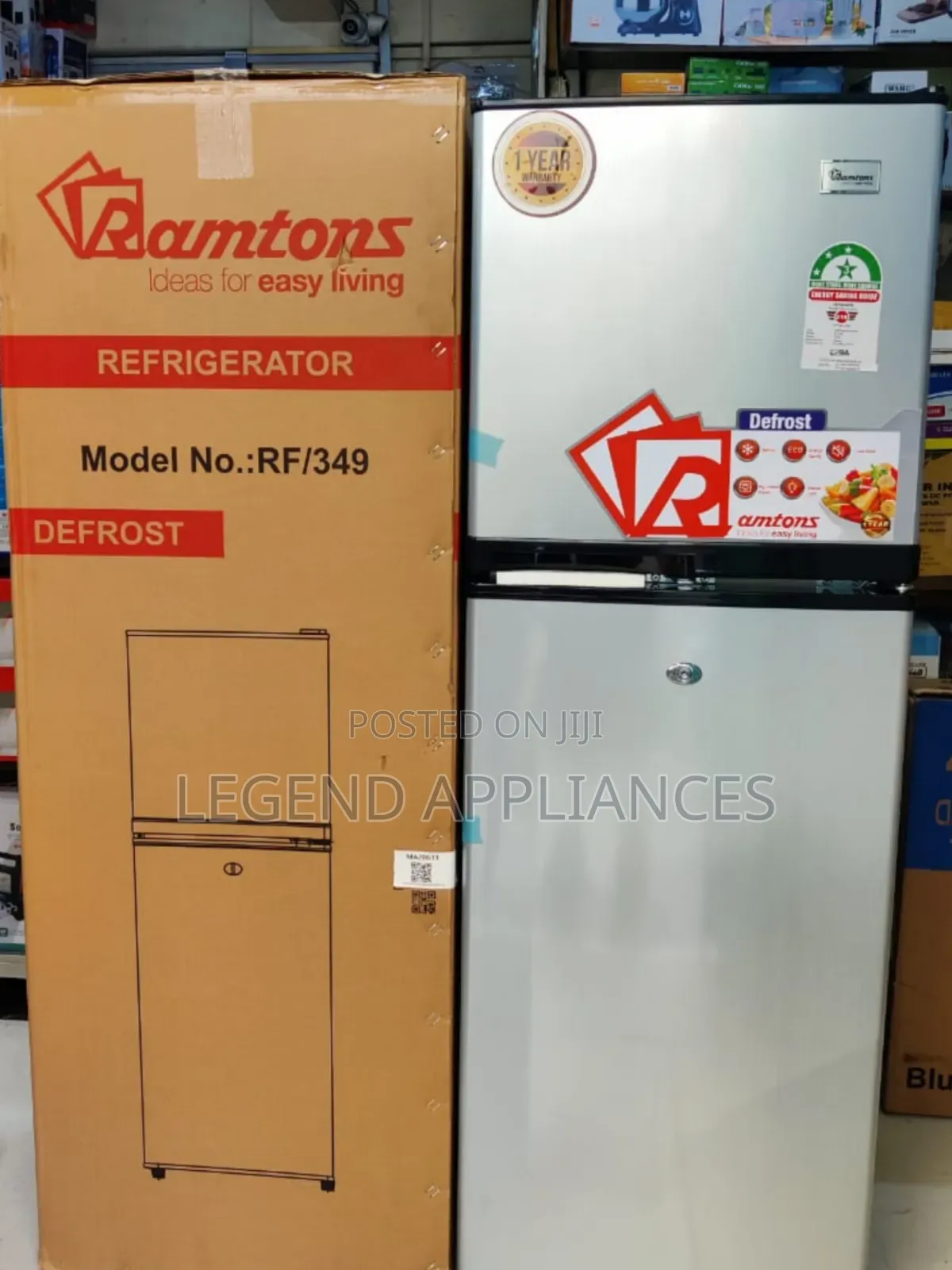 Ramtons 138l Double Door Fridge Direct Cool, Stainless Steel