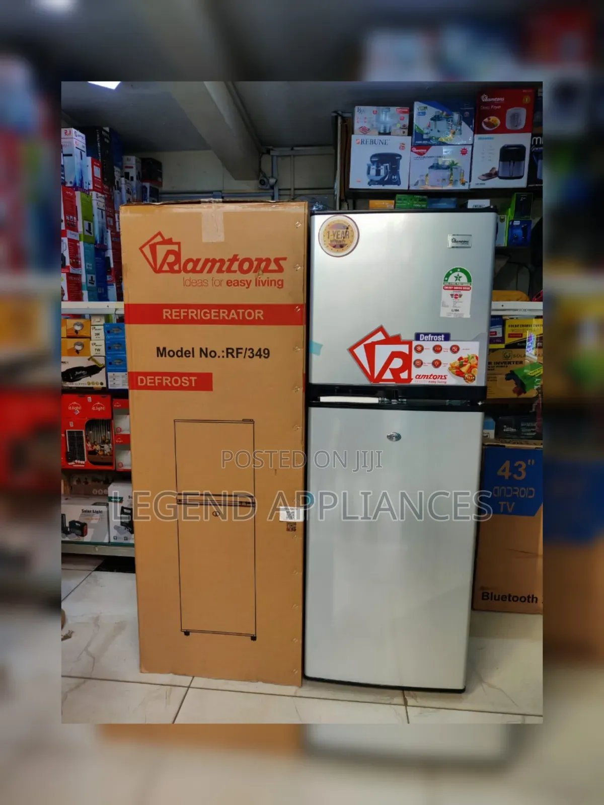 Ramtons 138l Double Door Fridge Direct Cool, Stainless Steel