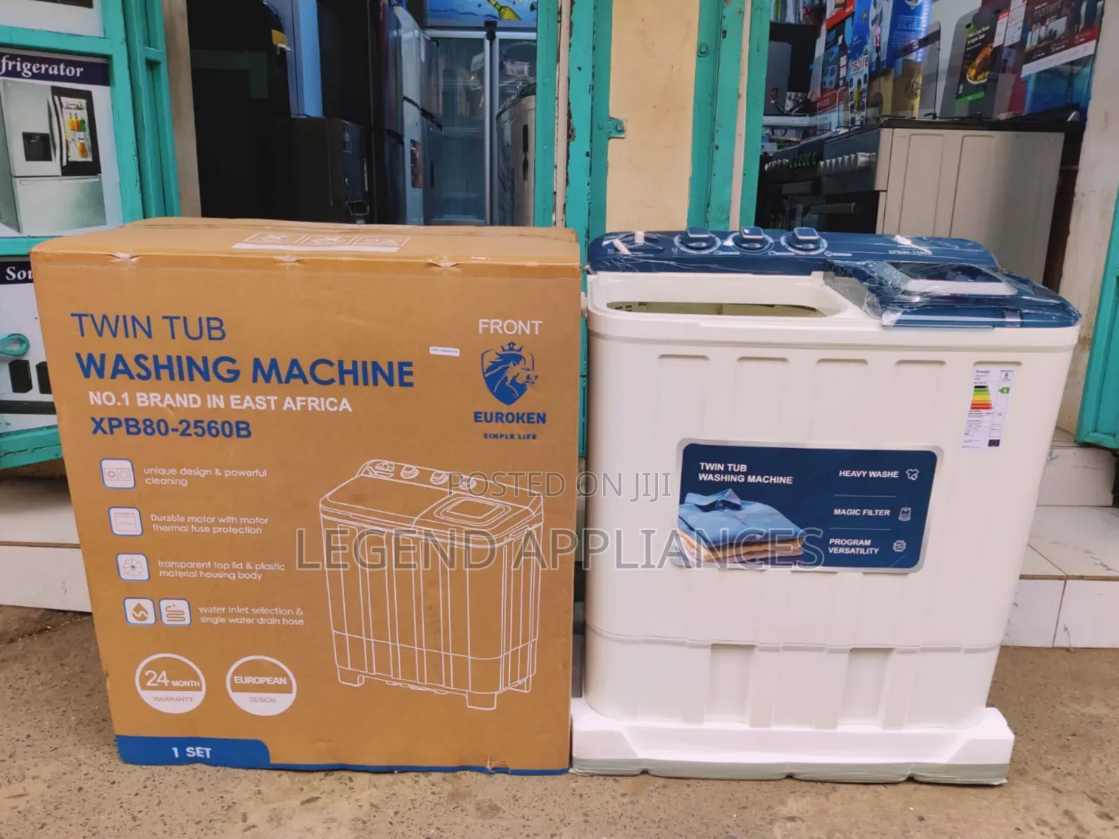 Euroken 8Kg Twin Tub Washing Machine, White (1 YR WRTY)