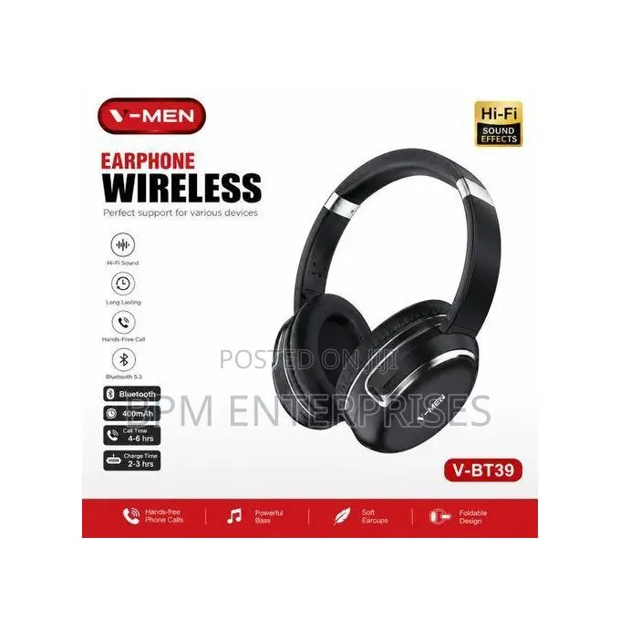 VMEN Wireless Headphones – Bluetooth Headset With Hi-Fi Sound Bass