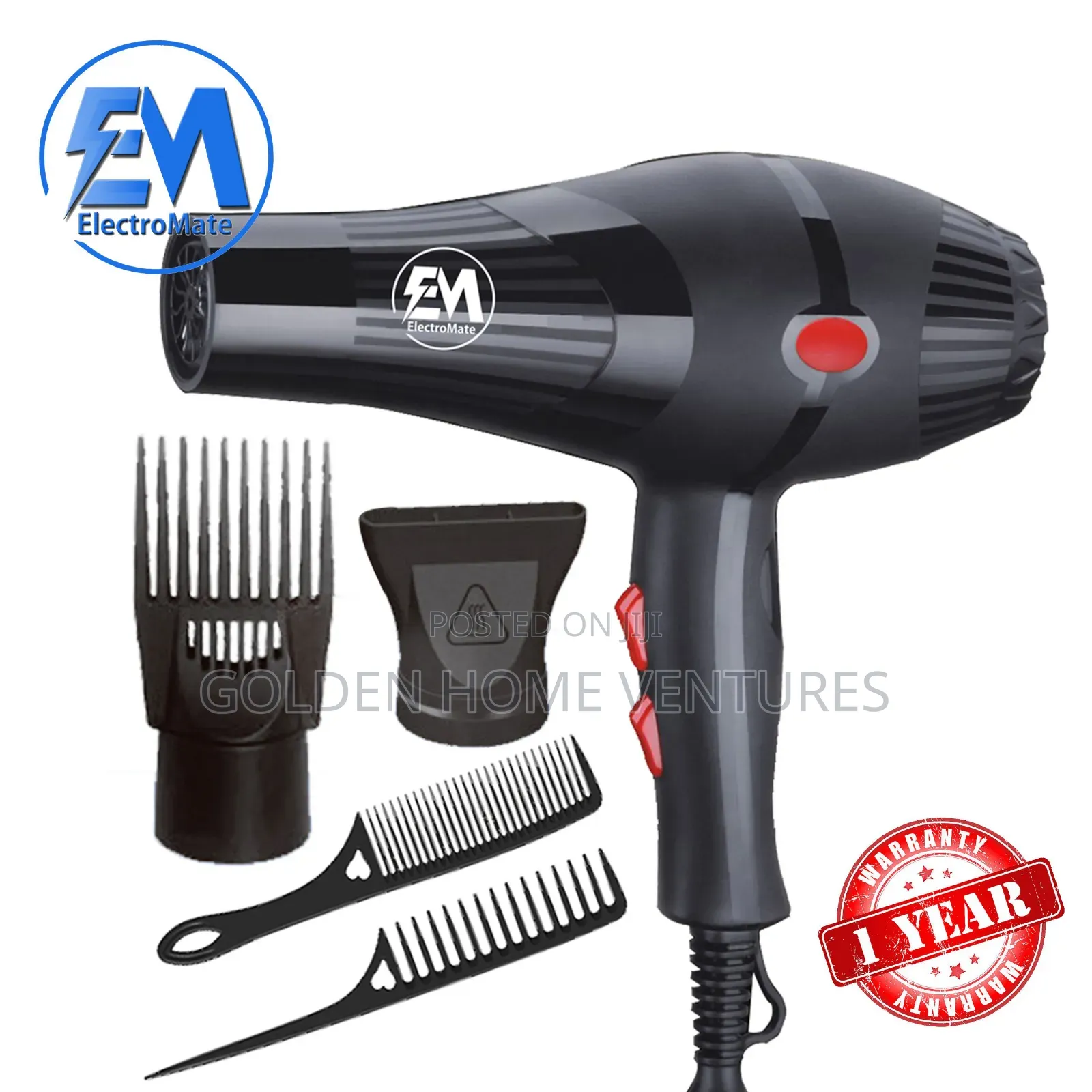 ElectroMate 2200W Professional Hair Dryer Blow Dryer Set