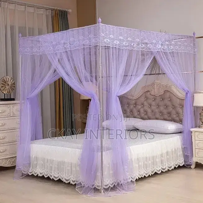 Family Comfort Starts in the Bedroom With Purple and Pink Mosquito Net