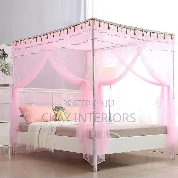 Family Comfort Starts in the Bedroom With Purple and Pink Mosquito Net