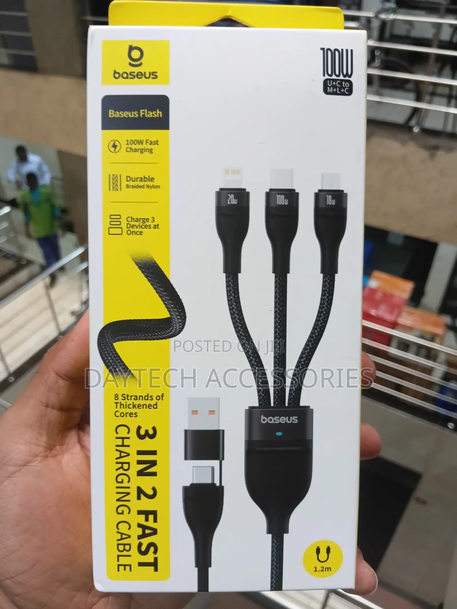 The Baseus Flash Series 2 3-in-1 Fast Charging Cable (100W, 1.2m),