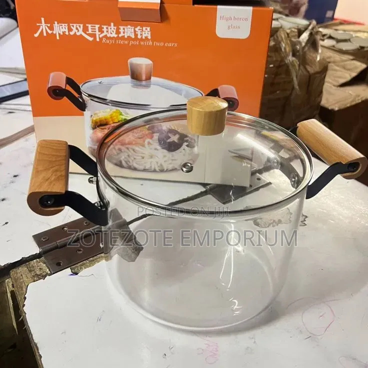 Heavy 2.5 L Glass Cooking Pot