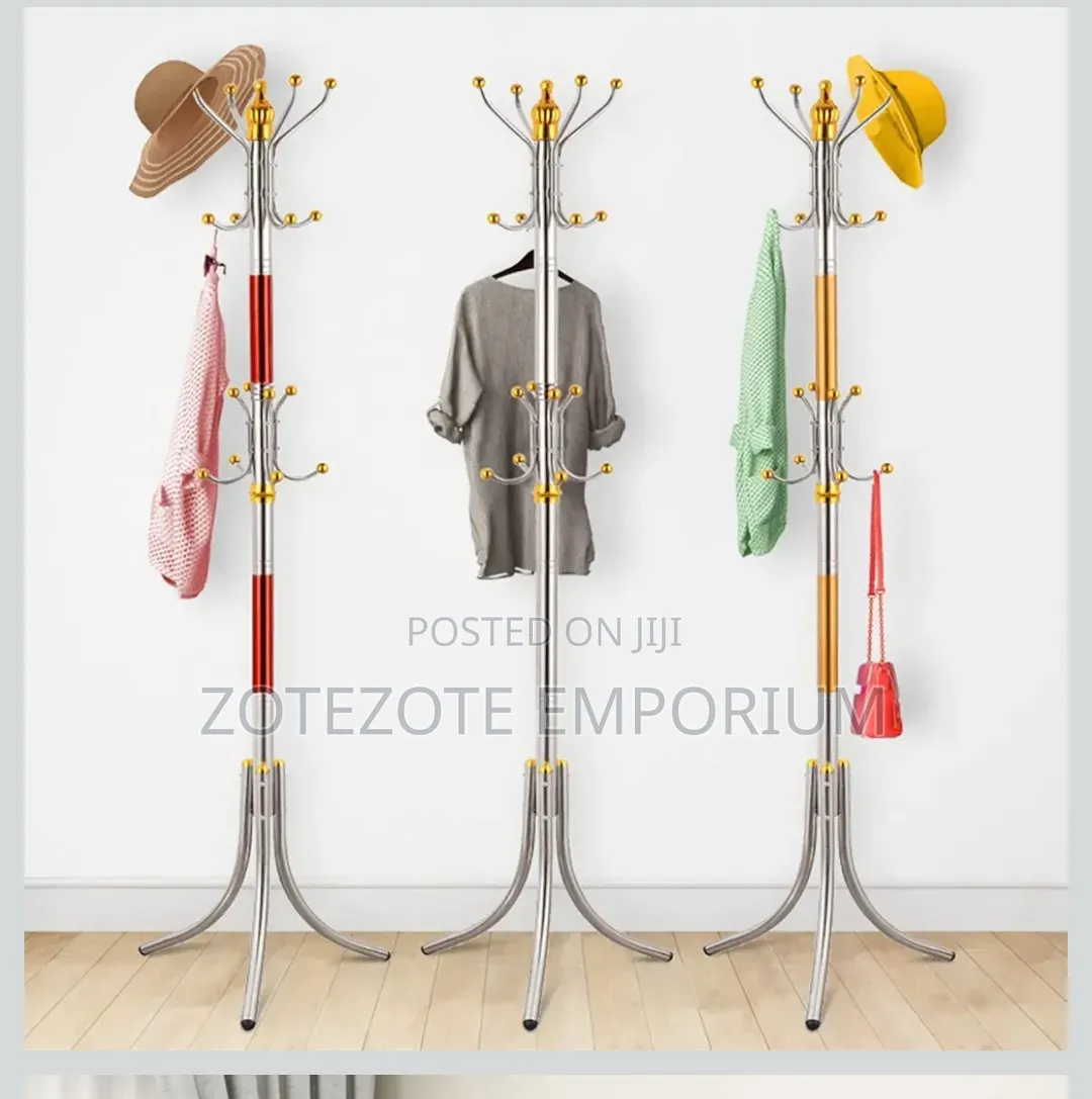 Stainless Steel Standing Coat Rack-16hook