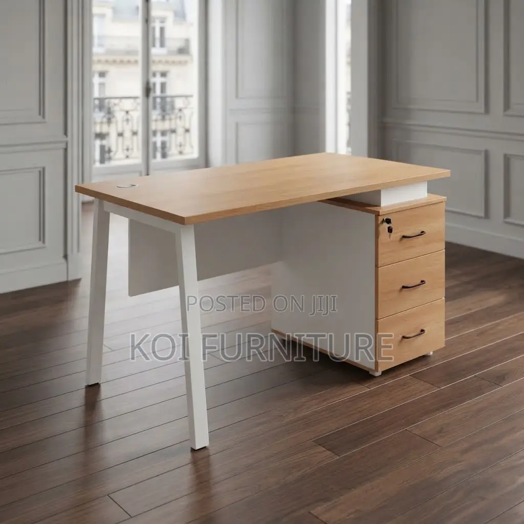 Office Desk; 1400MM Modern Home Office Lockable Drawers Desk