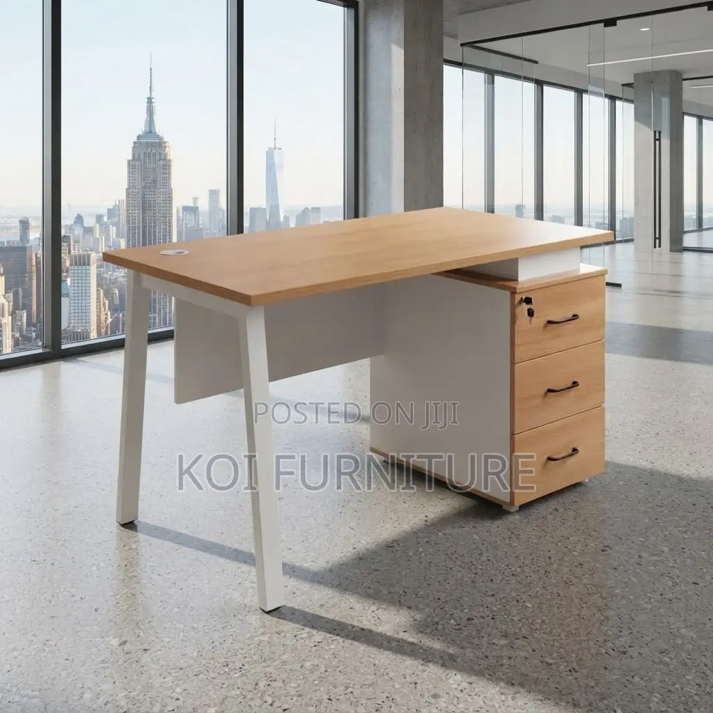 Office Desk; 1400MM Modern Home Office Lockable Drawers Desk