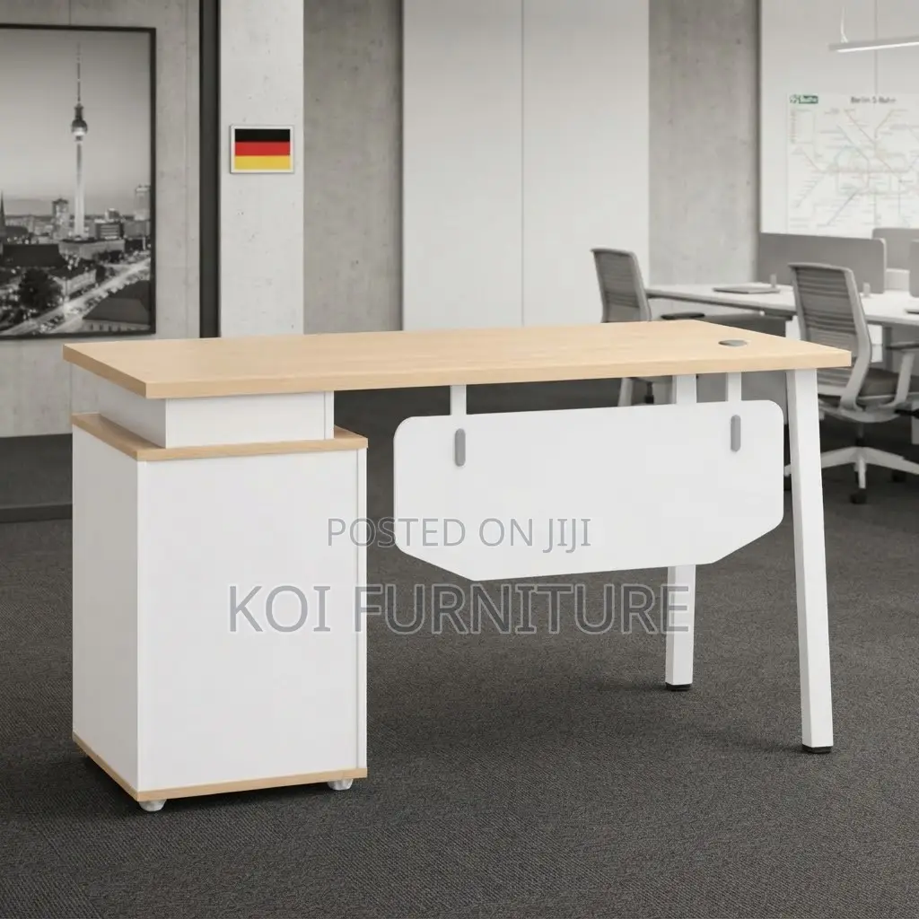 Office Desk; 1400MM Modern Home Office Lockable Drawers Desk