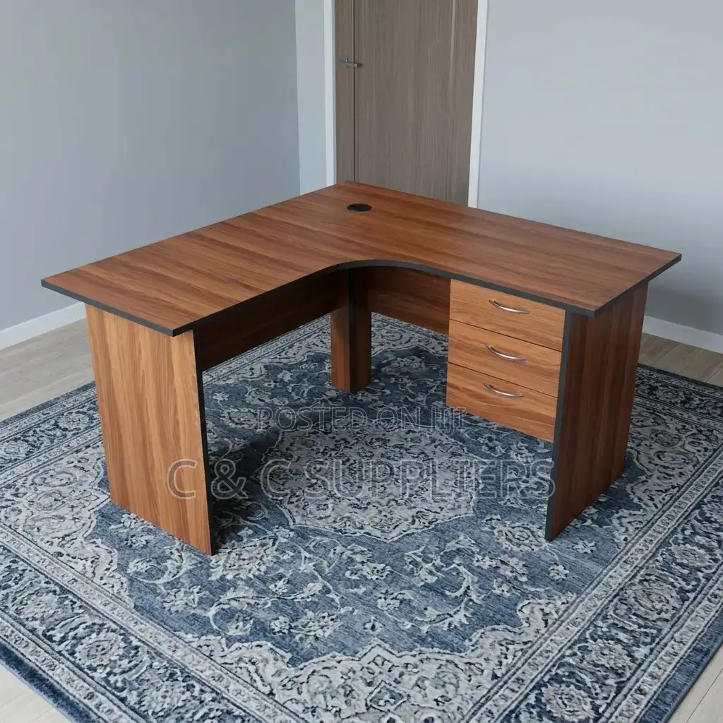 Brown Cherry Curved Study Desk-120cm