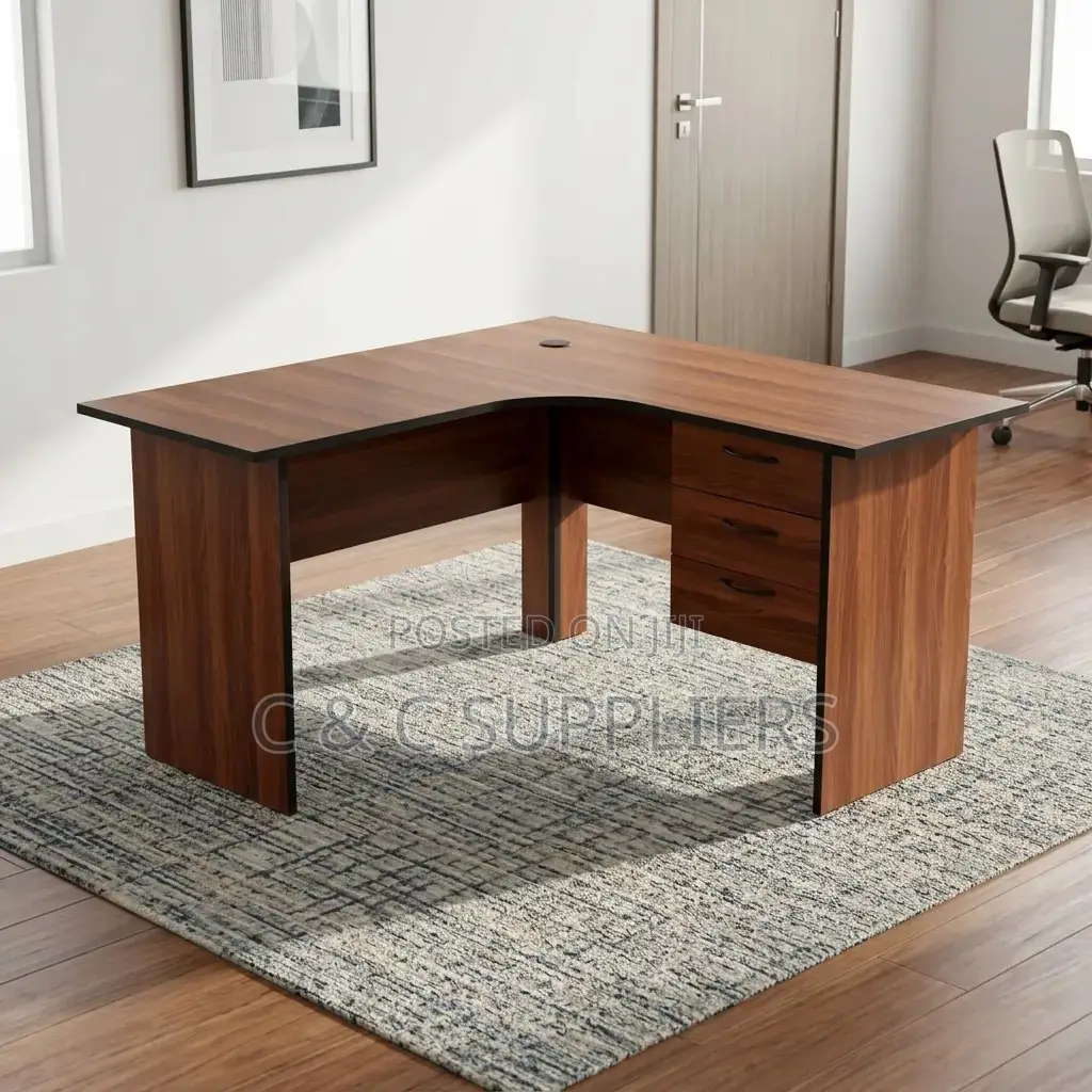 Brown Cherry Curved Study Desk-120cm