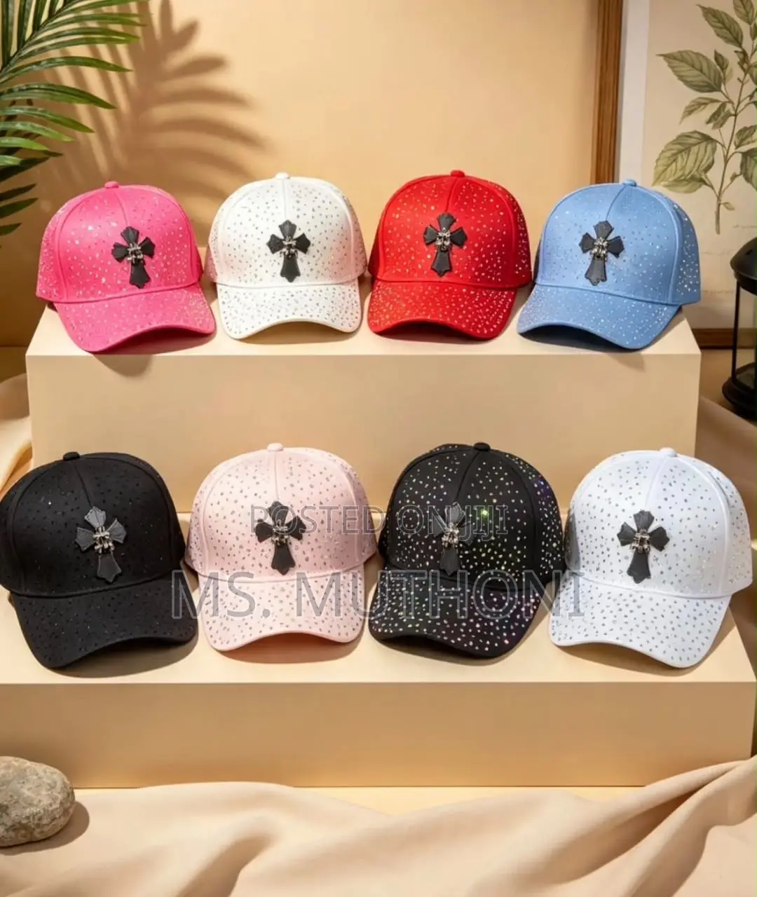 Bling Rhinestone Cross Baseball Cap