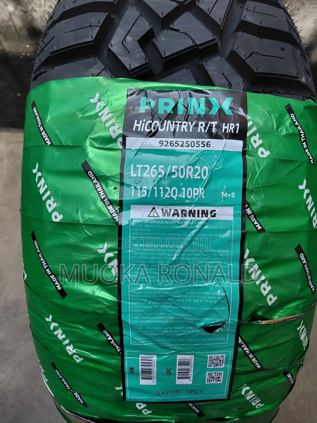265/50r20 Prinx Tyre Made in Thailand