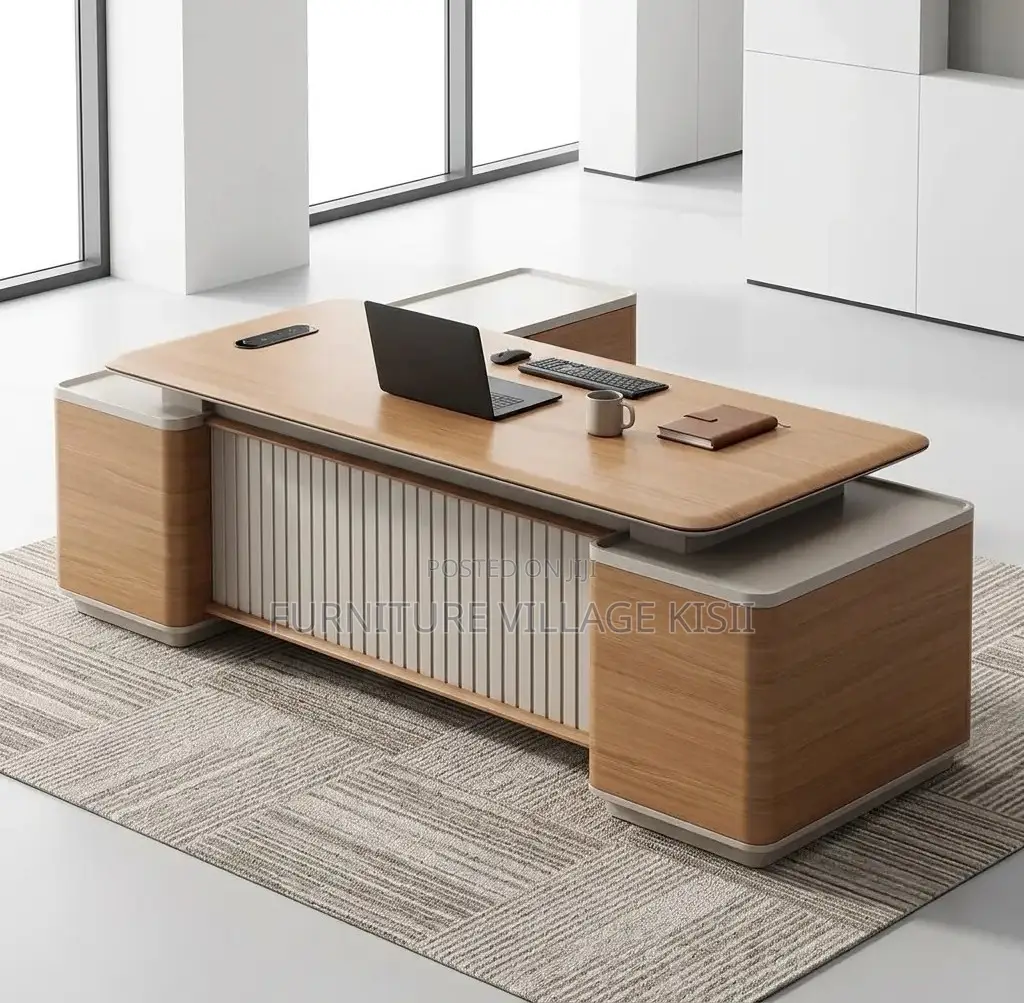 Office Desk; Advanced Imported L-Shaped Executive Desk