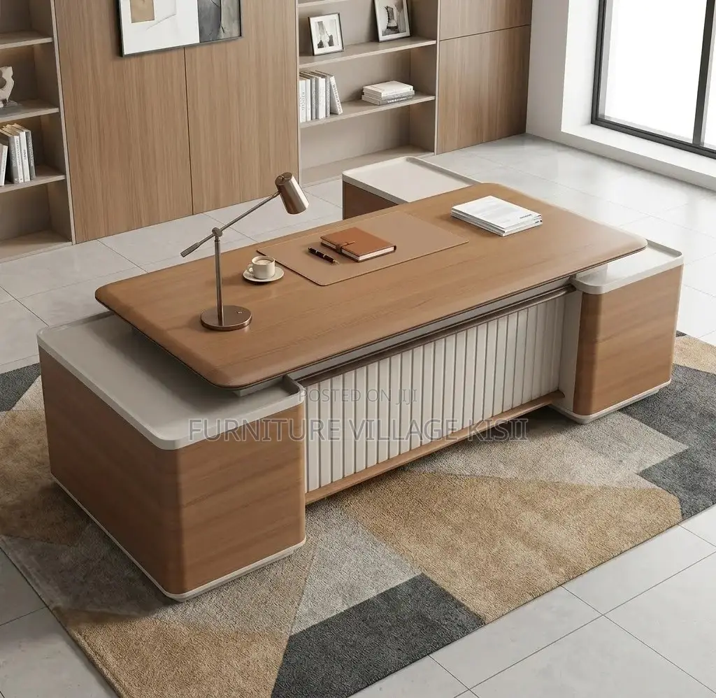 Office Desk; Advanced Imported L-Shaped Executive Desk
