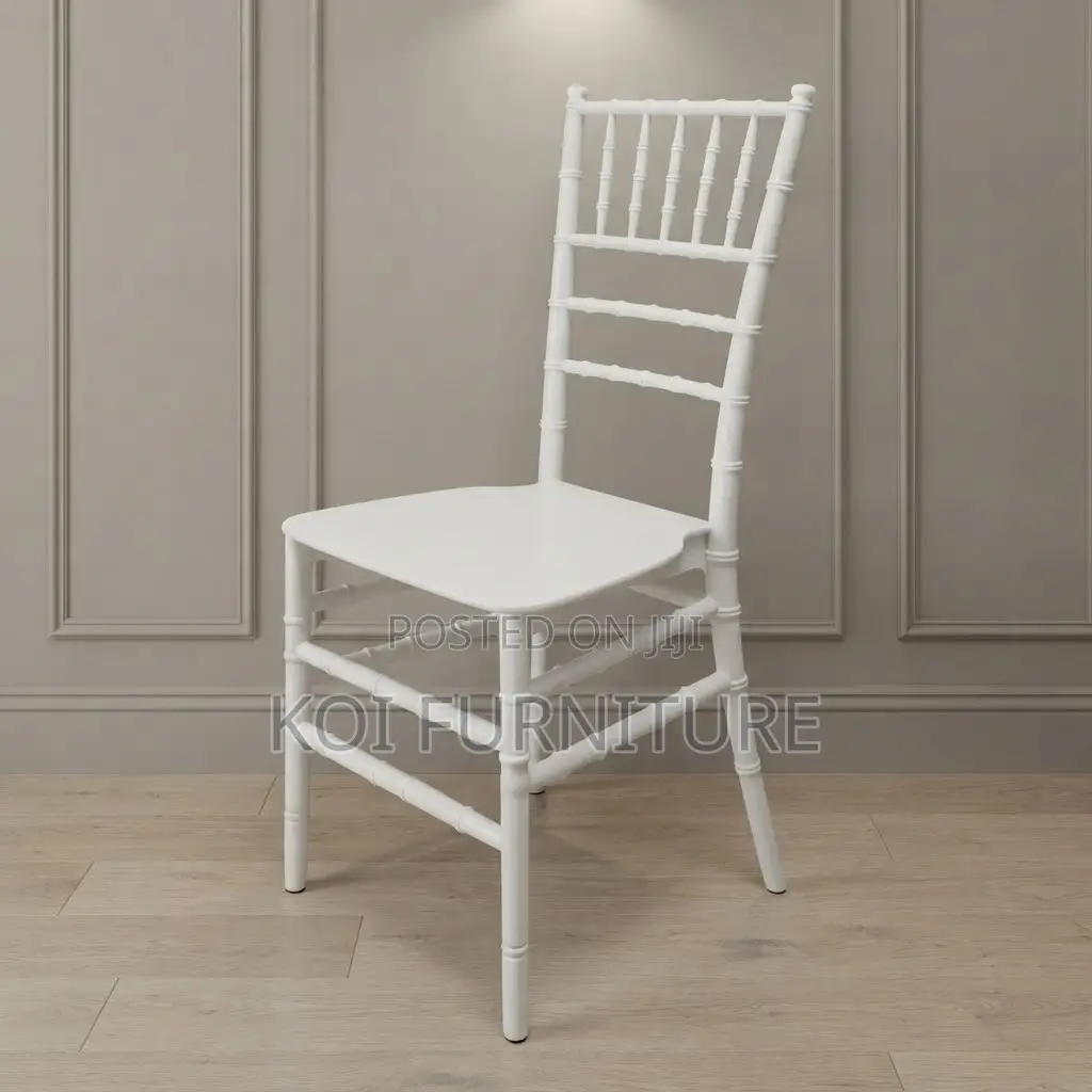 Home Chairs; White Stackable Home Seats for Weddings and Functions