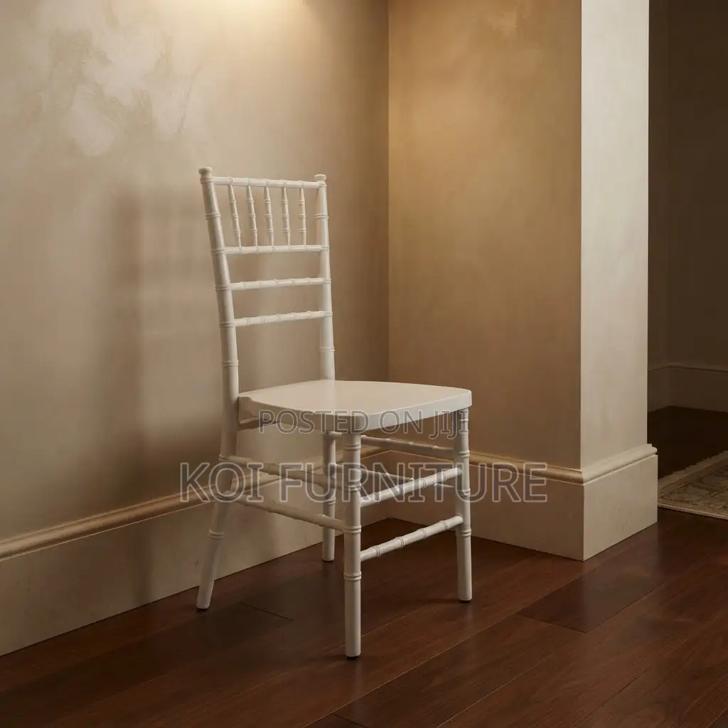 Home Chairs; White Stackable Home Seats for Weddings and Functions