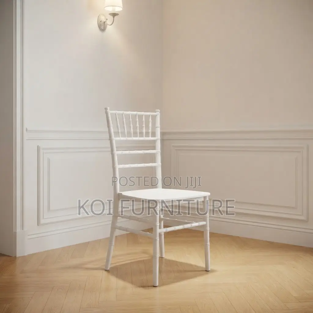 Home Chairs; White Stackable Home Seats for Weddings and Functions