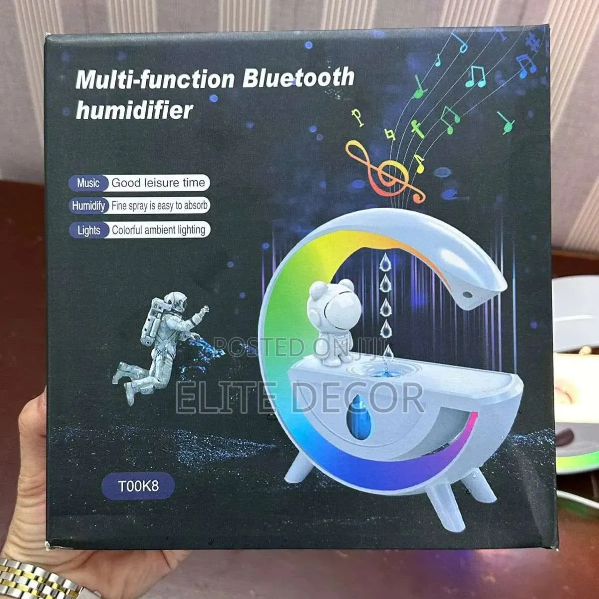T00K8 Bluetooth Speaker Humidifier – LED Anti-Gravity Droplets