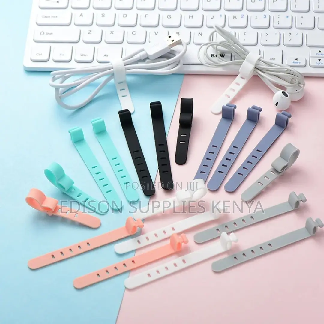 10PCS Reusable Silicone Cable Ties - Multi-Color Cord Management Strap