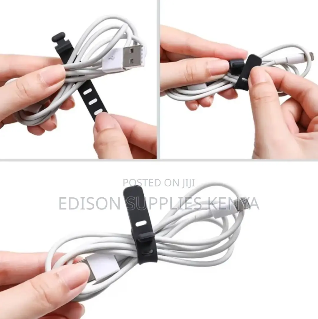 10PCS Reusable Silicone Cable Ties - Multi-Color Cord Management Strap