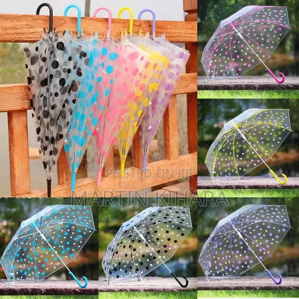 Transparent Umbrella-Flowered and Polka Dot