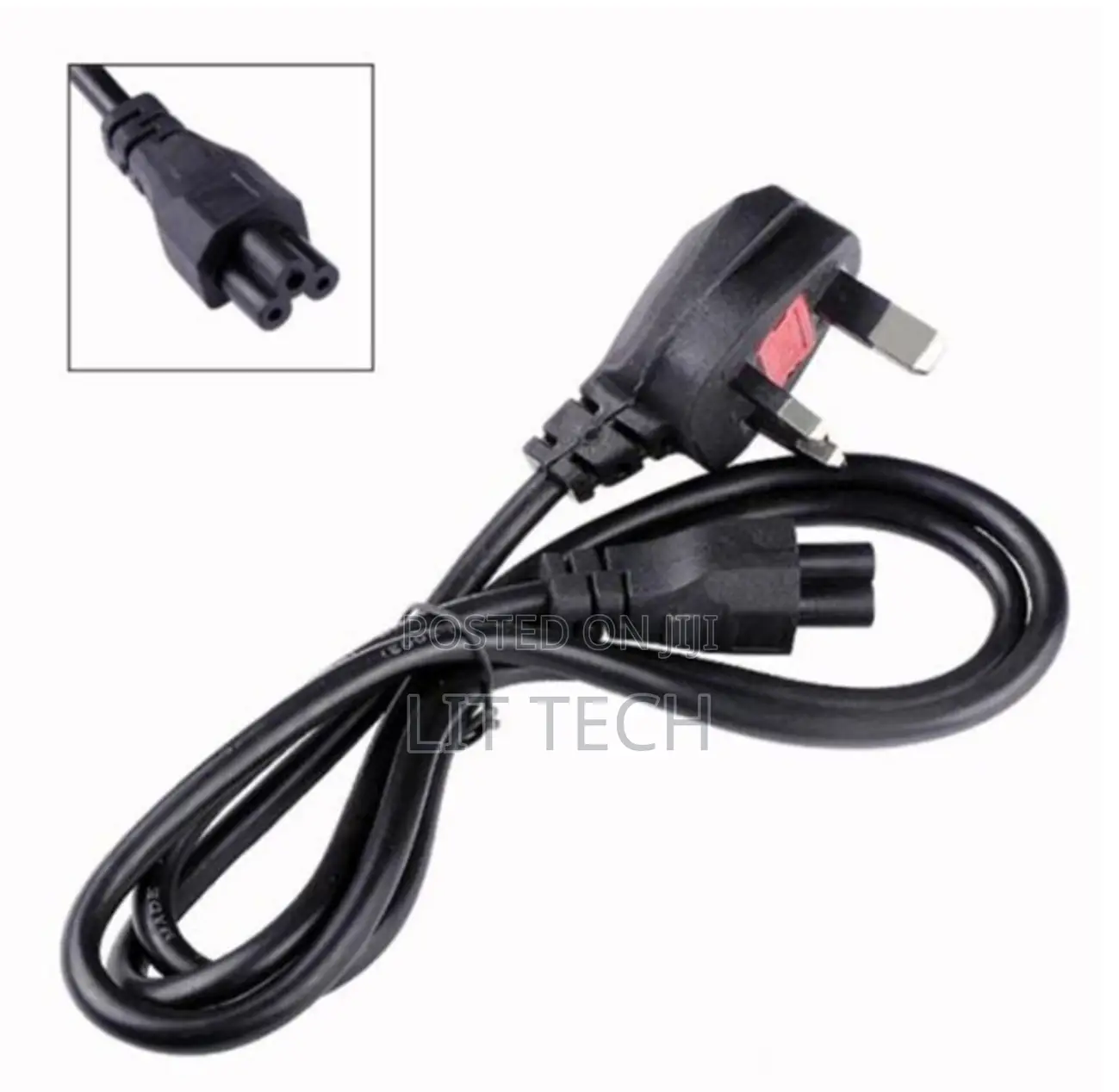 UK 3-Pin to IEC C5 Power Cable, Commonly Referred to as a Flower Cable