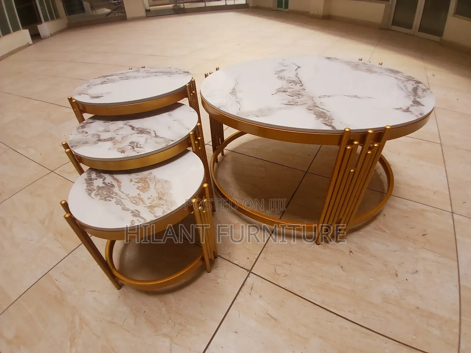 Premium 4pcs Round Marble Table Set