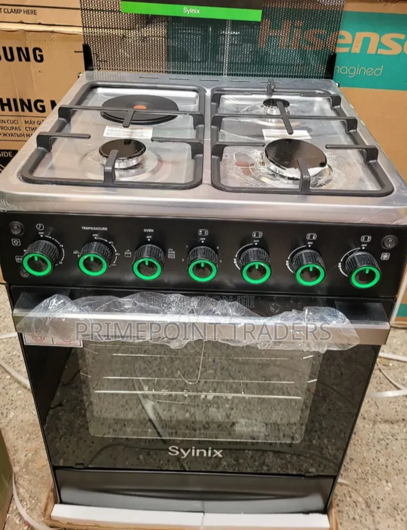 Syinix 60×60 3+1 Gas Electric Cooker – 25 Months Warranty