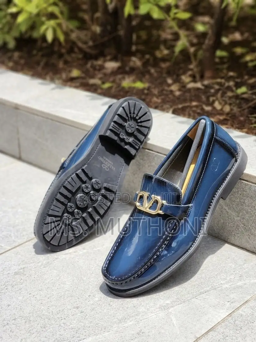 Italian VLogo Signature Brushed Leather Loafer Size 39-45