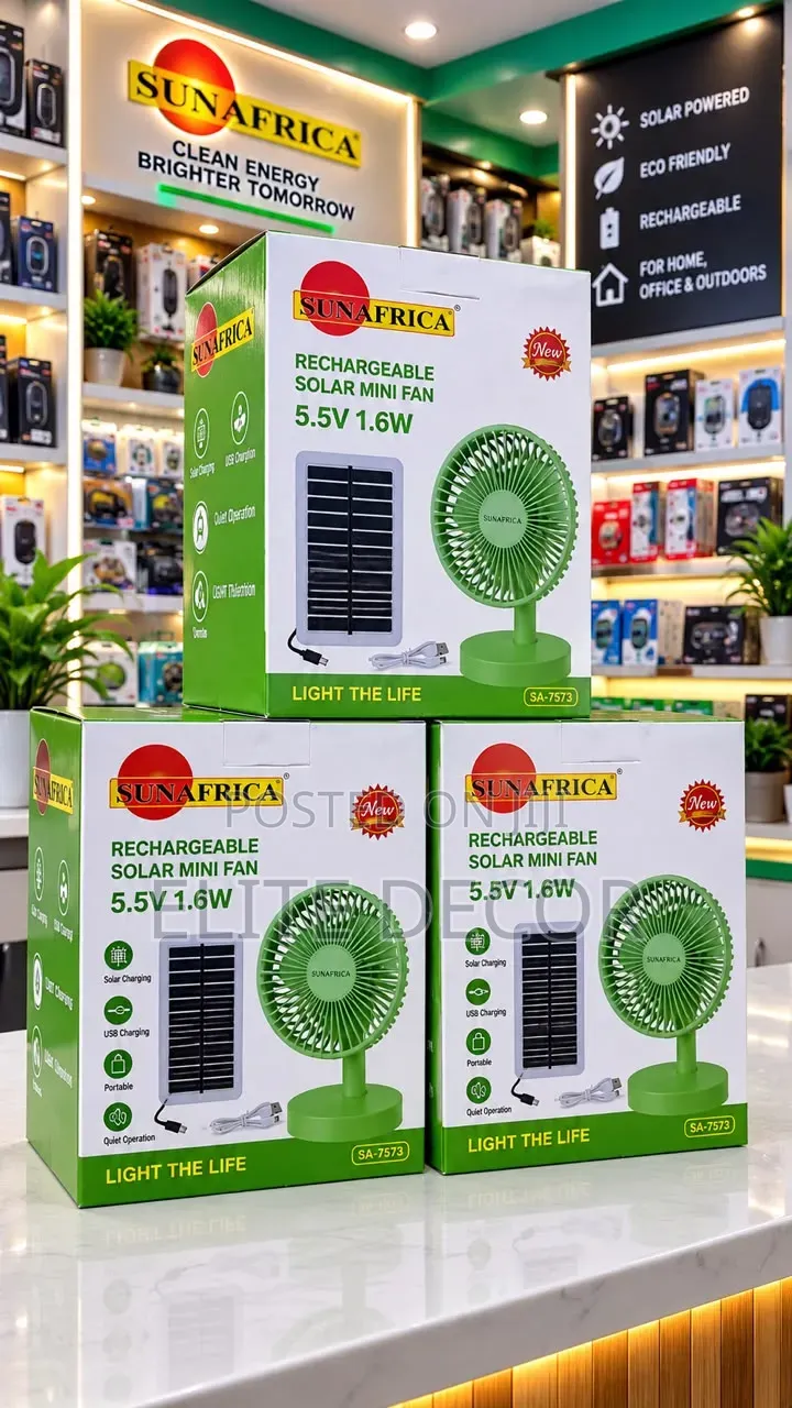 SA-7873 6-Inch Rechargeable Solar Mini Fan – USB Solar Powered