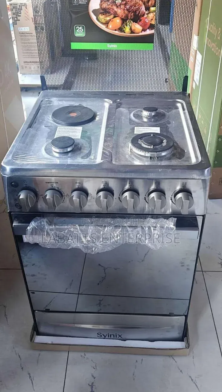 Syinix Q60GC5 60×60 3+1 Gas Cooker – Powerful Cooking