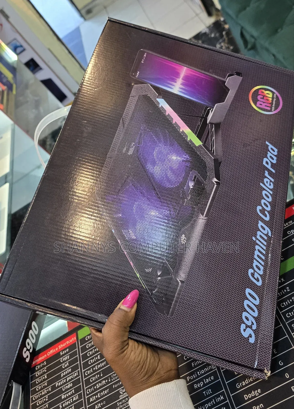 S900 Gaming Laptop Cooler Pad – RGB Breathing LEDs, Dual Fans