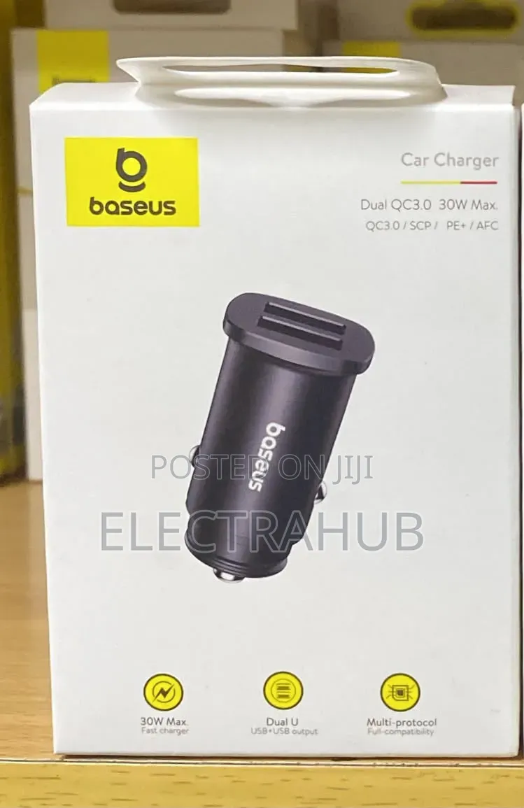 Baseus 30W Dual Port Car Charger Brand New Sealed