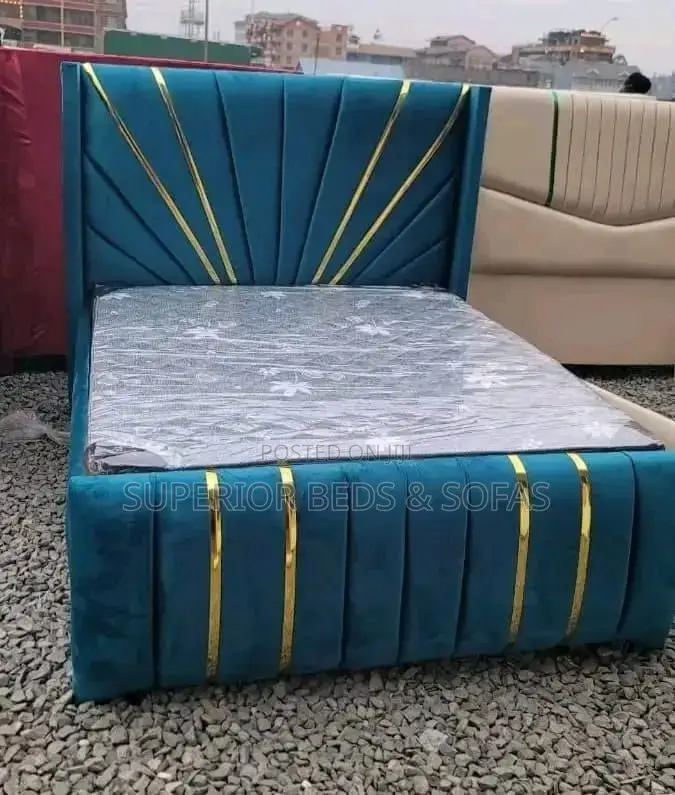 5x6 Plush Sunburst Teal Chester Bed: Pay on Delivery