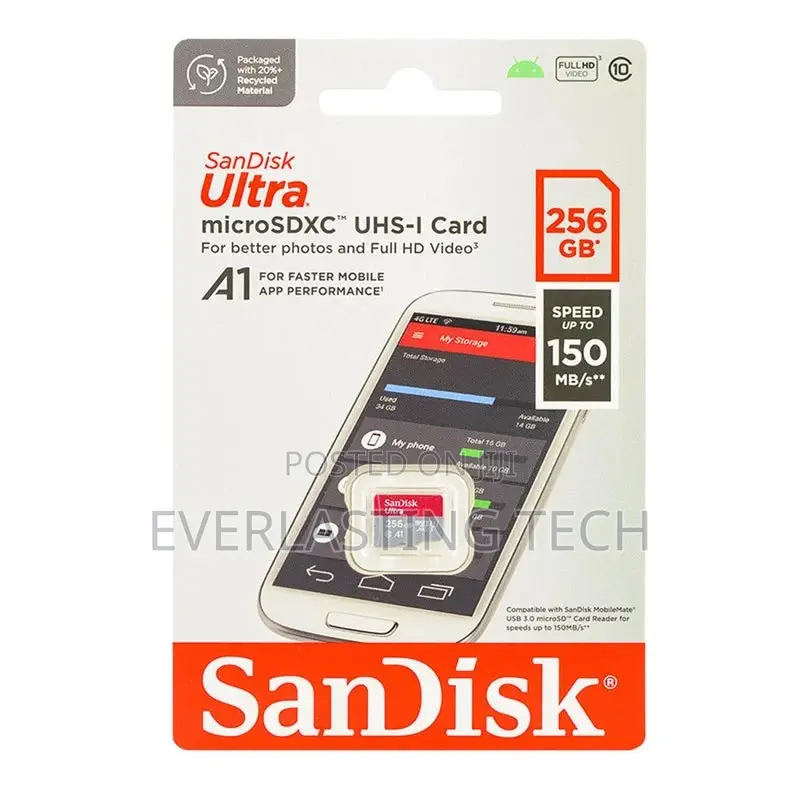 SanDisk Ultra | 256GB microSDXC | Up to 100mb/S Read