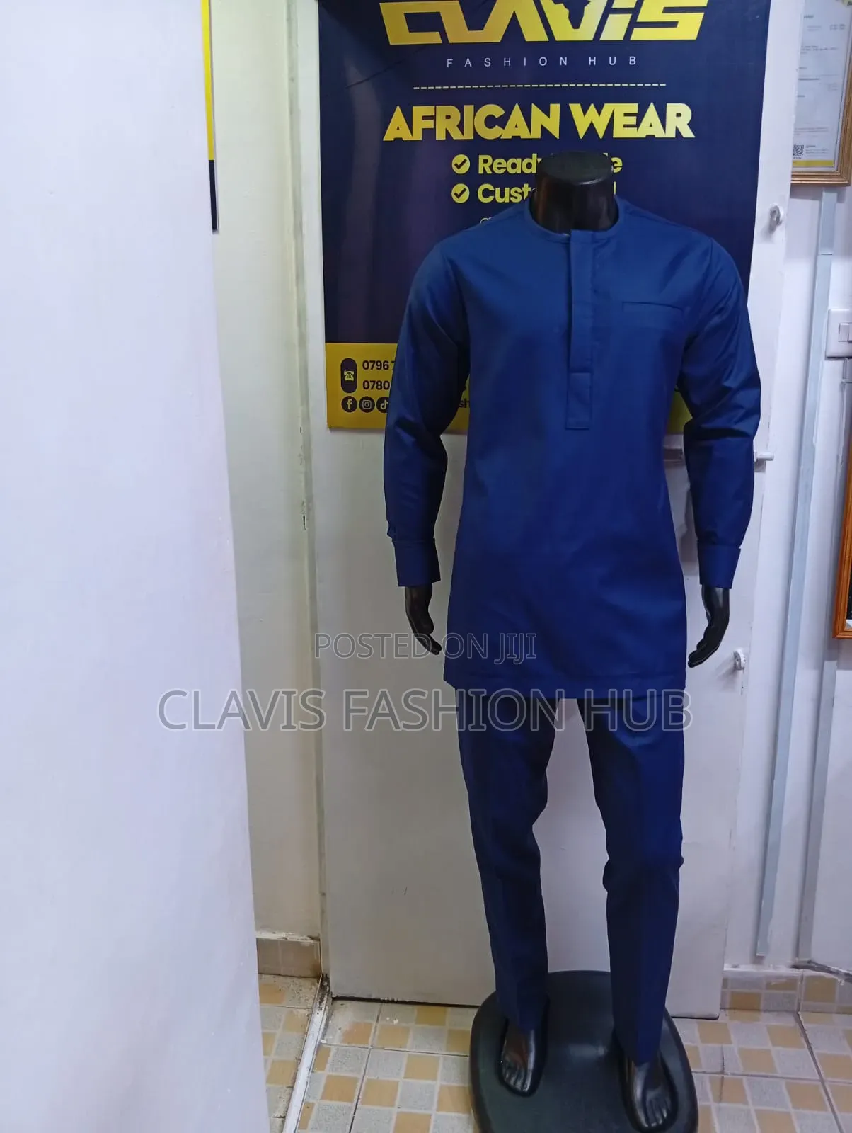 Navy Blue Plain Suits for Men Available (Shirt and Trouser)