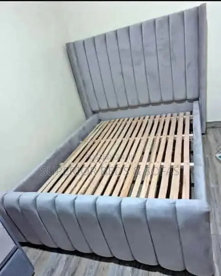 5x6 Plum Grey Slat Chester Bed: Free Delivery