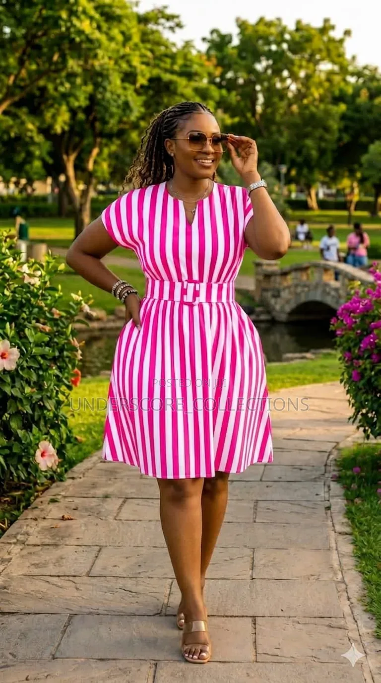 Ladies Stripped Mini a Dresses