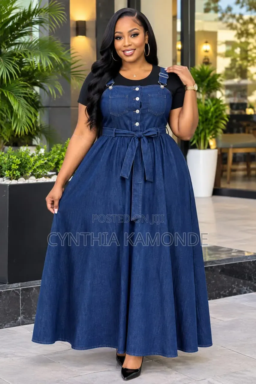 Jeans Dungaree Dress With Top