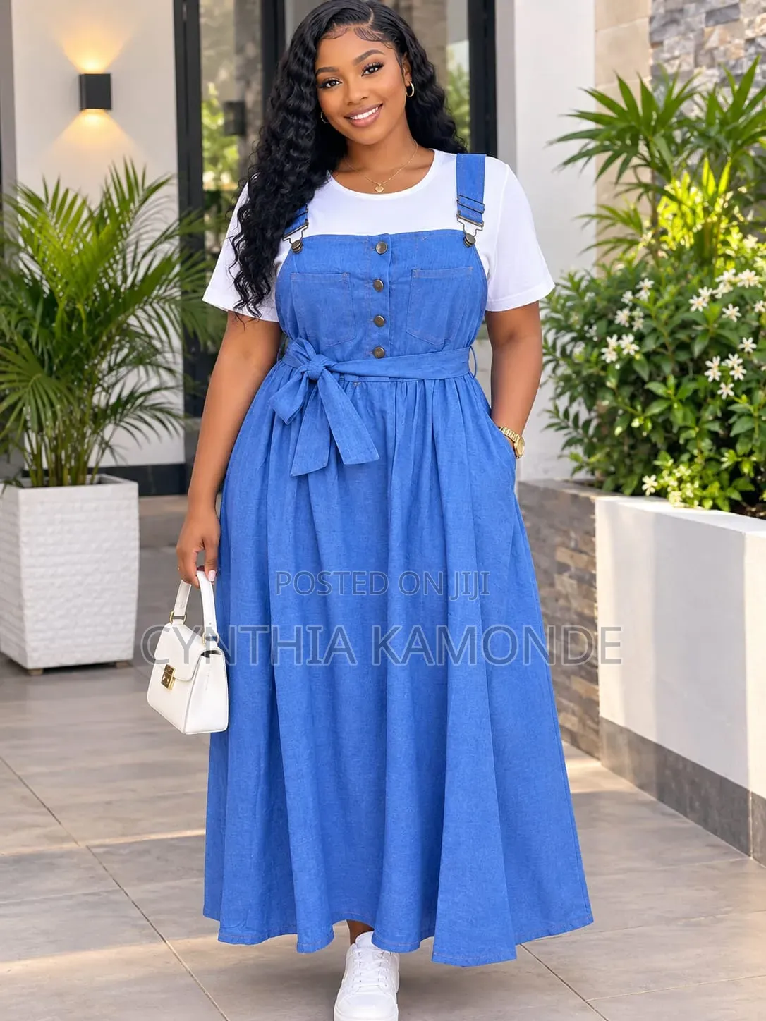 Jeans Dungaree Dress With Top