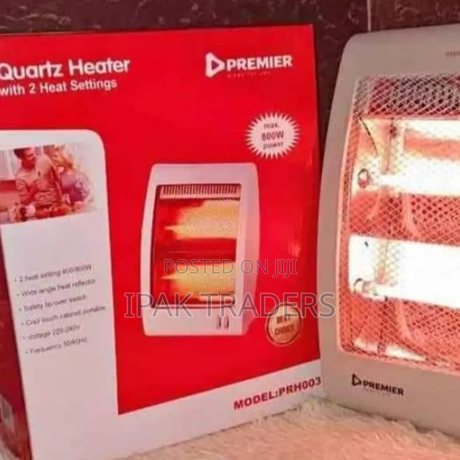 White Premier PRH003 Quartz Portable Electric Room Heater