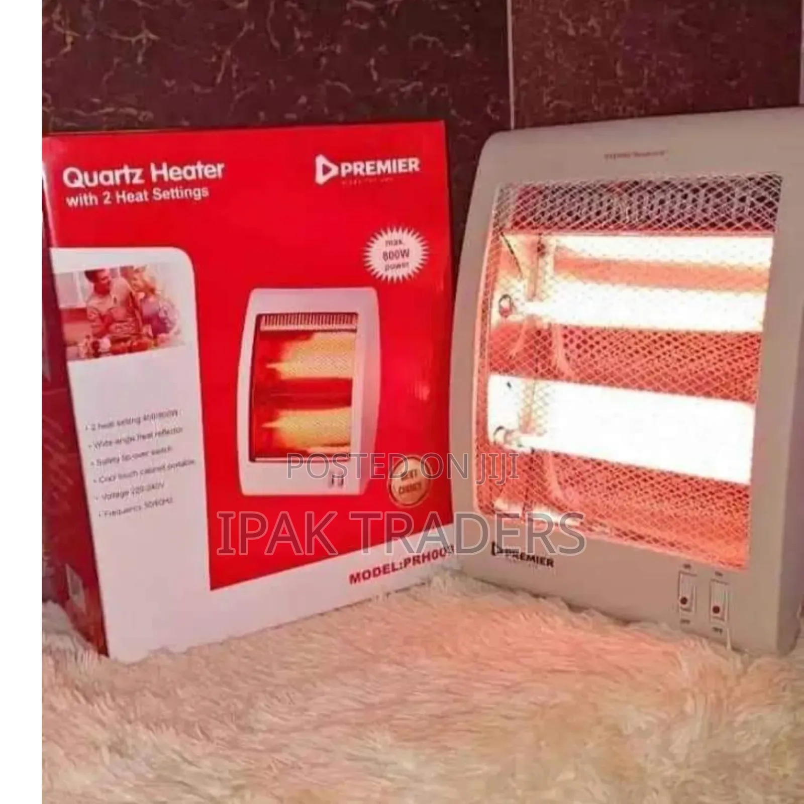 White Premier PRH003 Quartz Portable Electric Room Heater