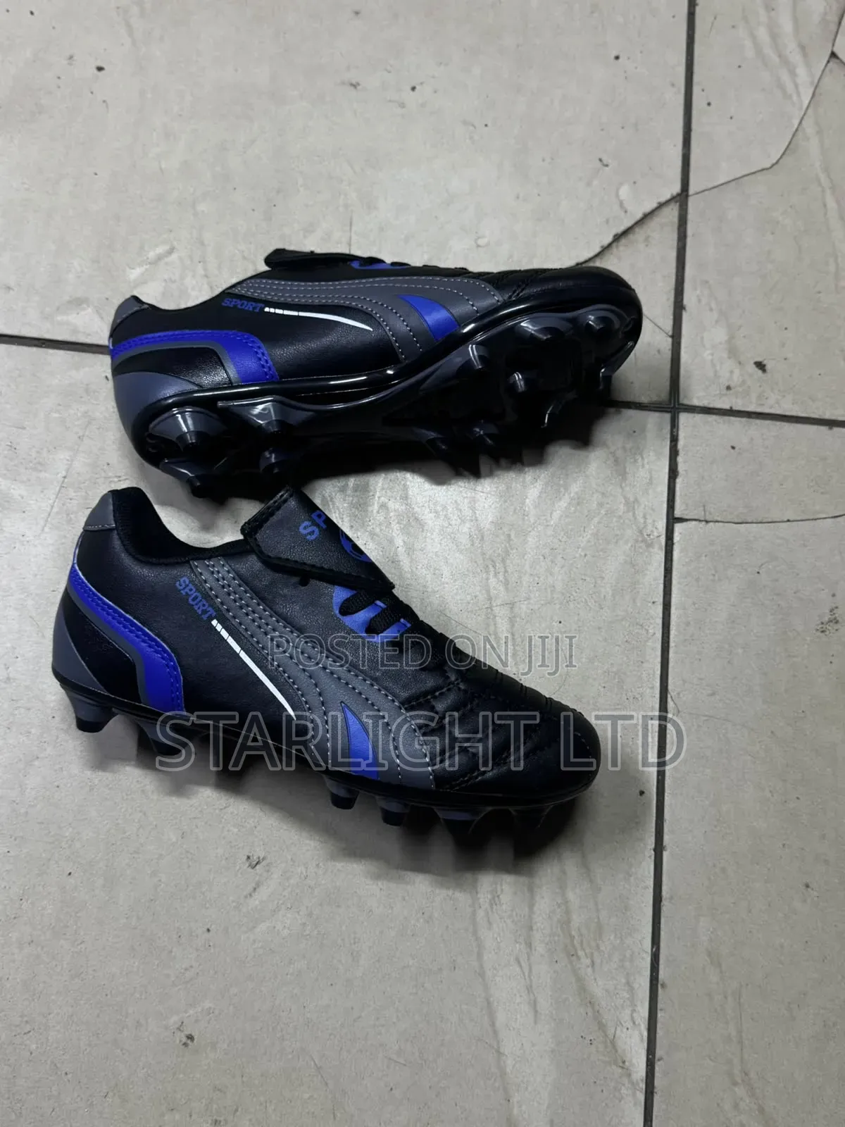 Black Blue Sports Football Boots 31-45
