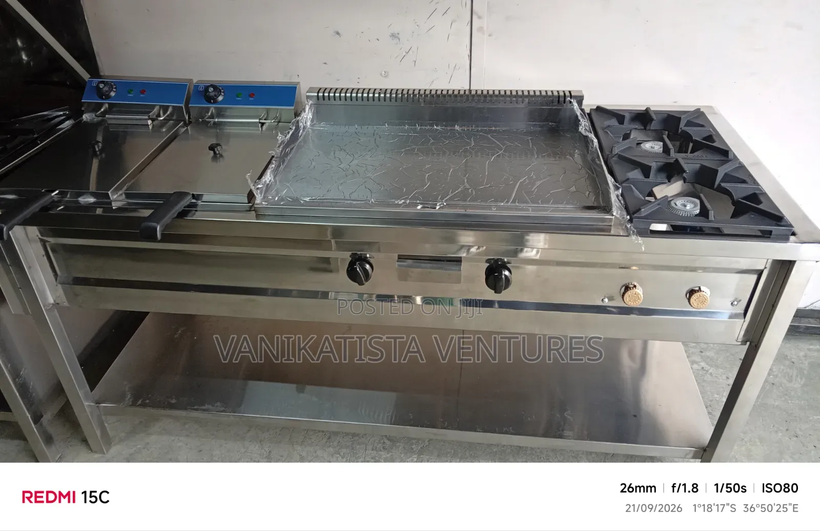 Hot Deal! 3-in-1 Chips Fryer+Griddle + 2 Gas Cooker-Custom Fabricated