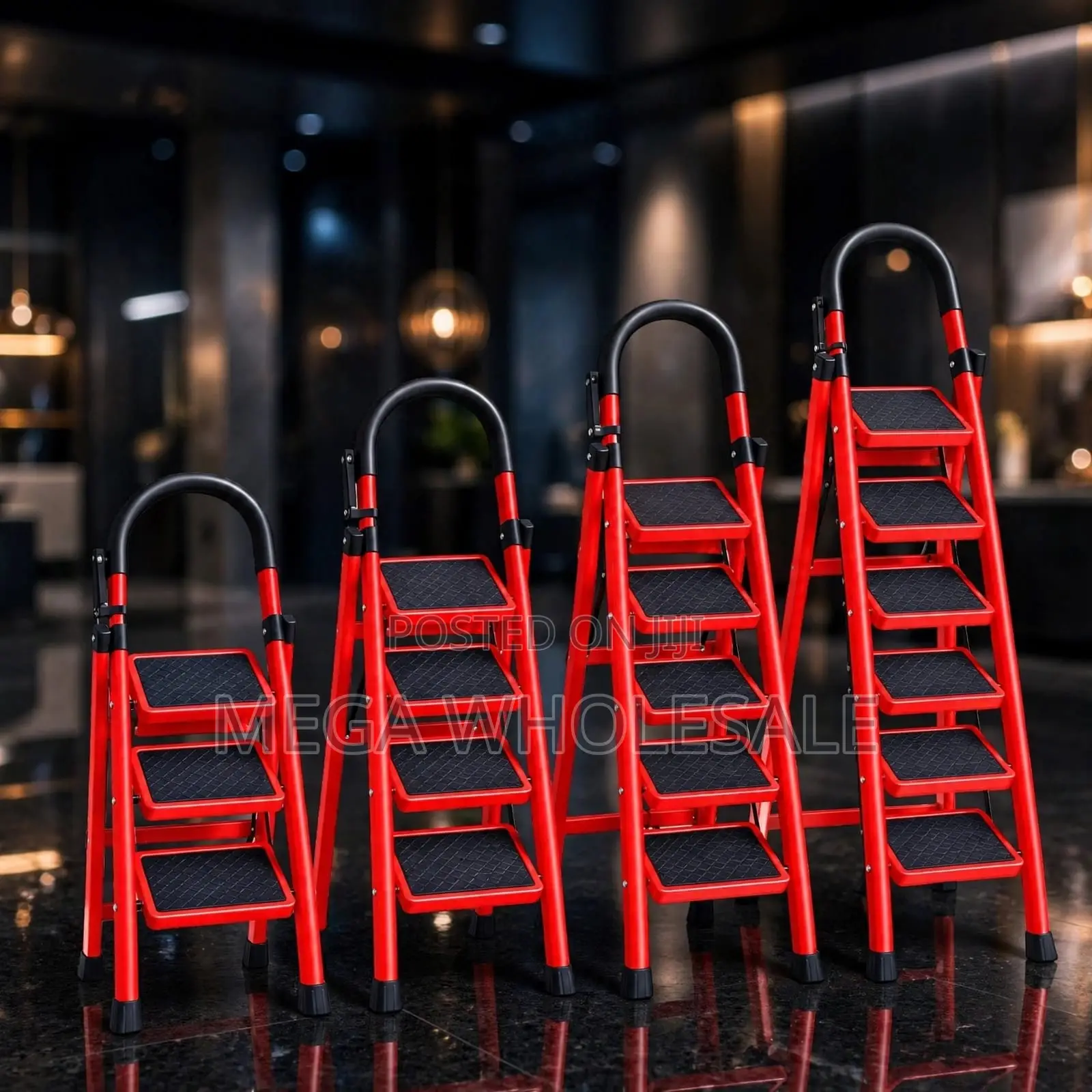 2,3,4 5 Step Folding Ladder Strong Tubing for Elevated Tasks
